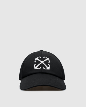Off-White Чорна кепка з контрастною вишивкою Arrow OMLB069C99FAB003