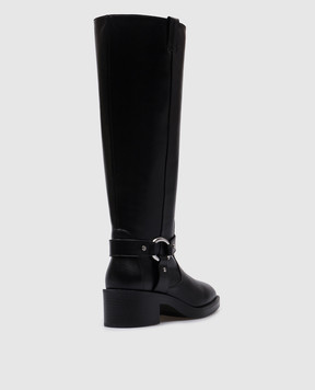 Stuart Weitzman Черные кожаные сапоги Jax SJ176