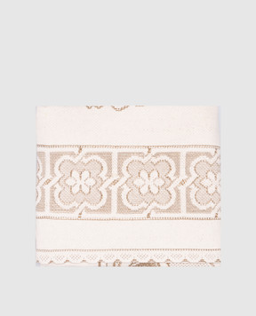 La DoubleJ Бежевая скатерть Lacey с итальянским кружевом TBC0014EMB065SOLID