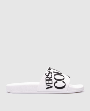 Versace Jeans Couture Білі слайдери з фактурним логотипом 76VA3SQ171352