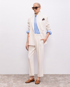 Brunello Cucinelli Білі штани з ланцюжком моніль MB117P8308