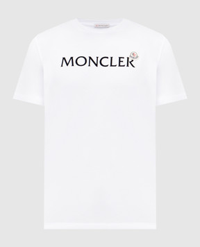Moncler Белая футболка с фактурным логотипом K10918C000758390T