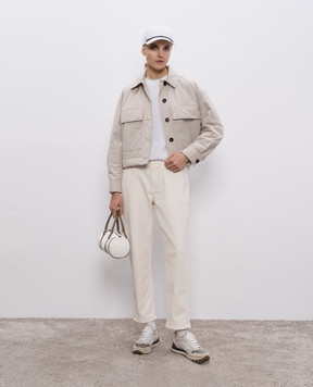 Brunello Cucinelli Бежевая куртка с цепочкой мониль MG5017760