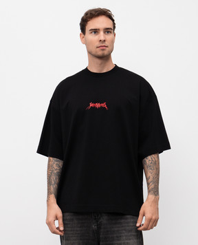 Vetements Черная футболка с принтом логотипа UH76TR600B