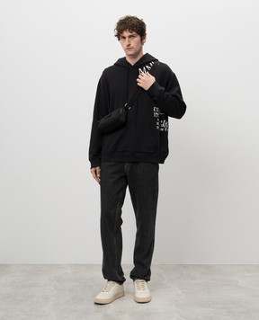 Maison Margiela MM6 Черные худи с контрастным принтом логотипа SH0GU0026M25012