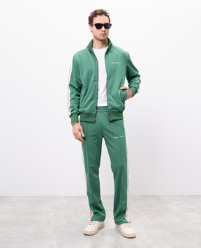 Palm Angels Зелена спортивна куртка з лампасами з вишивкою логотипа PMBD058S25FAB001