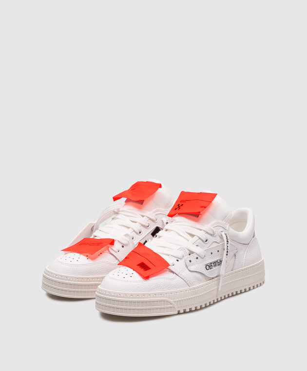 Off-White Белые комбинированные кеды Low Top 3.0 Off Court с логотипом OMIA29KC99LEA001 изображение 2
