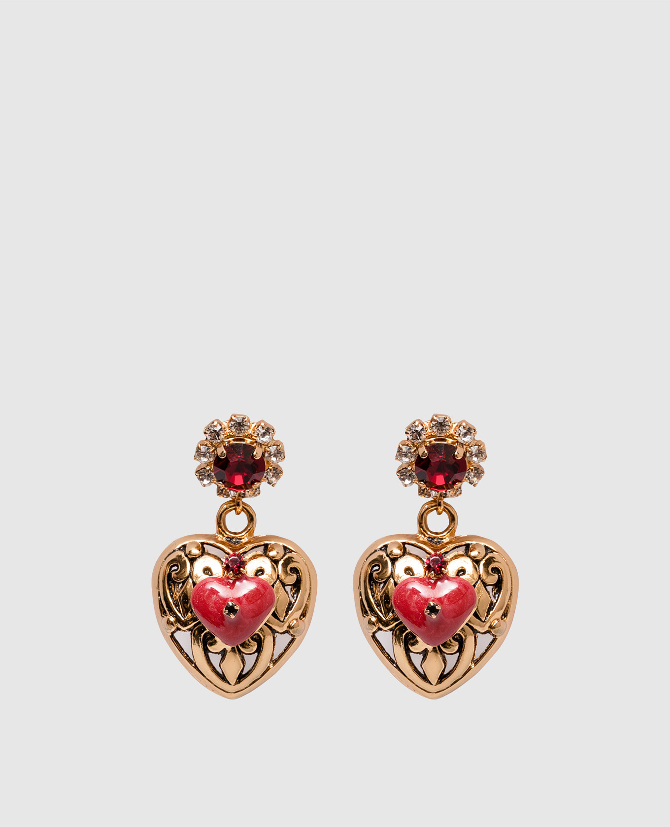 

Золотые серьги с фианитами, Золотистый, Серьги