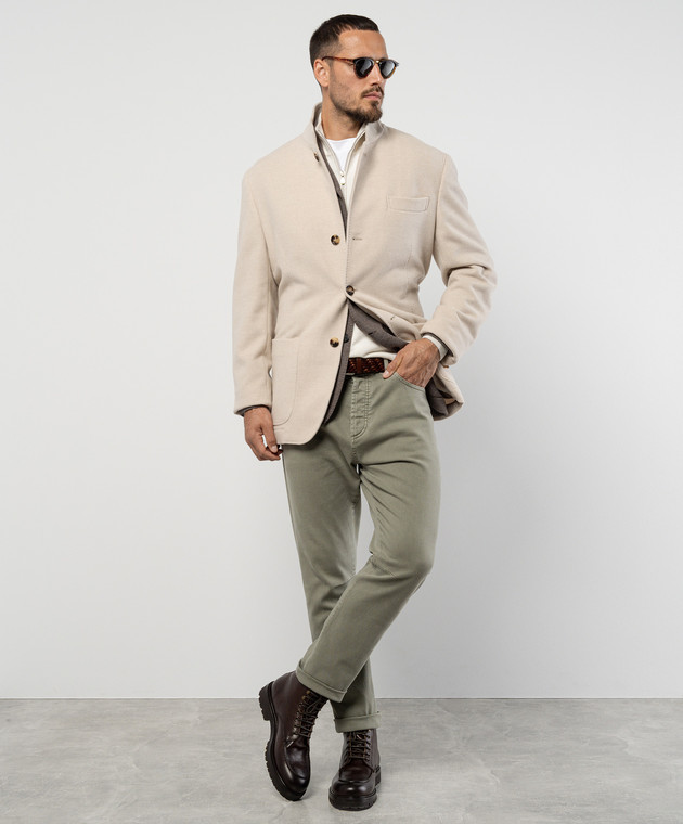 Brunello Cucinelli Бежевое пальто из кашемира MT4976265 изображение 2