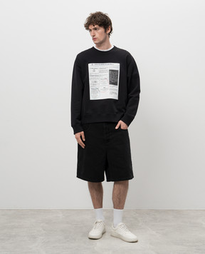 Maison Margiela MM6 Чорний світшот з брендовим принтом SH0GU0024M25012