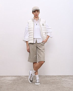 Brunello Cucinelli Белый пуловер с цепочкой мониль M19255002