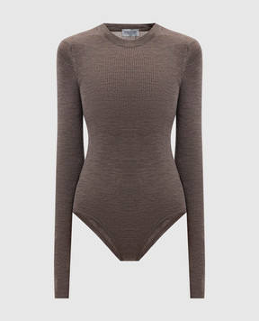John Smedley Коричневе боді KAYDON з вовни мериноса KAYDON