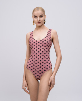 Dolce&Gabbana Рожевий купальник в принт логотипа O9A46JON02A