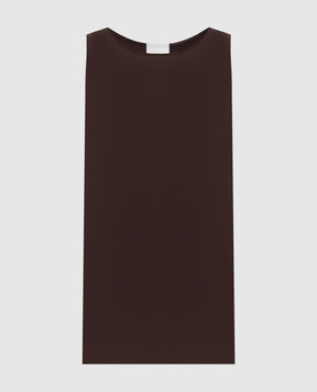 Allude Коричневий топ із шовку 25584002
