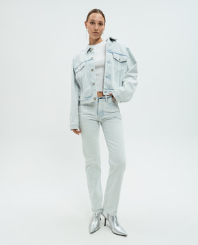 Balenciaga Голубая джинсовая куртка с логотипом 773613TGW24