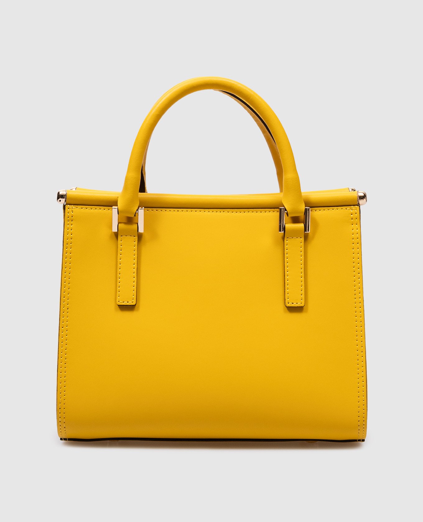 Желтая кожаная сумка-тоут
