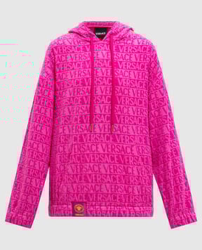 Versace Розовые махровые худи в логотипе шаблон. 10201831A14584