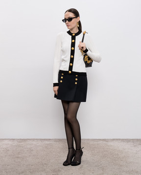 Balmain Білий кардиган з контрастним окантуванням FF1KL191KI64