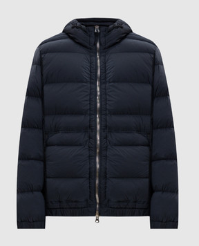 Stone Island Синий стеганый пуховик с патчем логотипа K2S154100040S0028