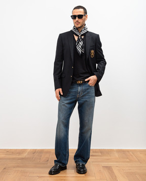 Dolce&Gabbana Чорна футболка прямого крою з логотипом G8QL3TFU7EQ