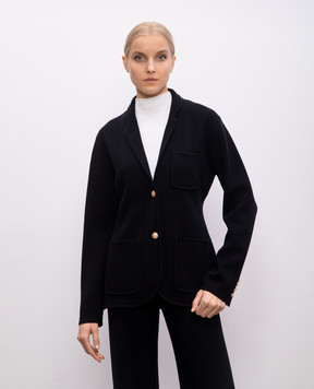 Allude Чорний жакет з вовни і кашеміру 25217602