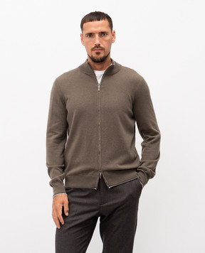 Peserico Кардиган из шерсти и кашемира цвета хаки R59402F129A470