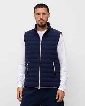 Brunello Cucinelli Синий стеганый пуховой жилет MM4911797