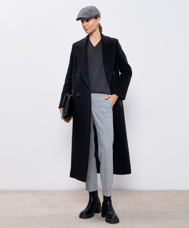 Peserico Серый пуловер из шерсти, шелка и кашемира с цепочкой мониль S99603F12B9018 изображение 2