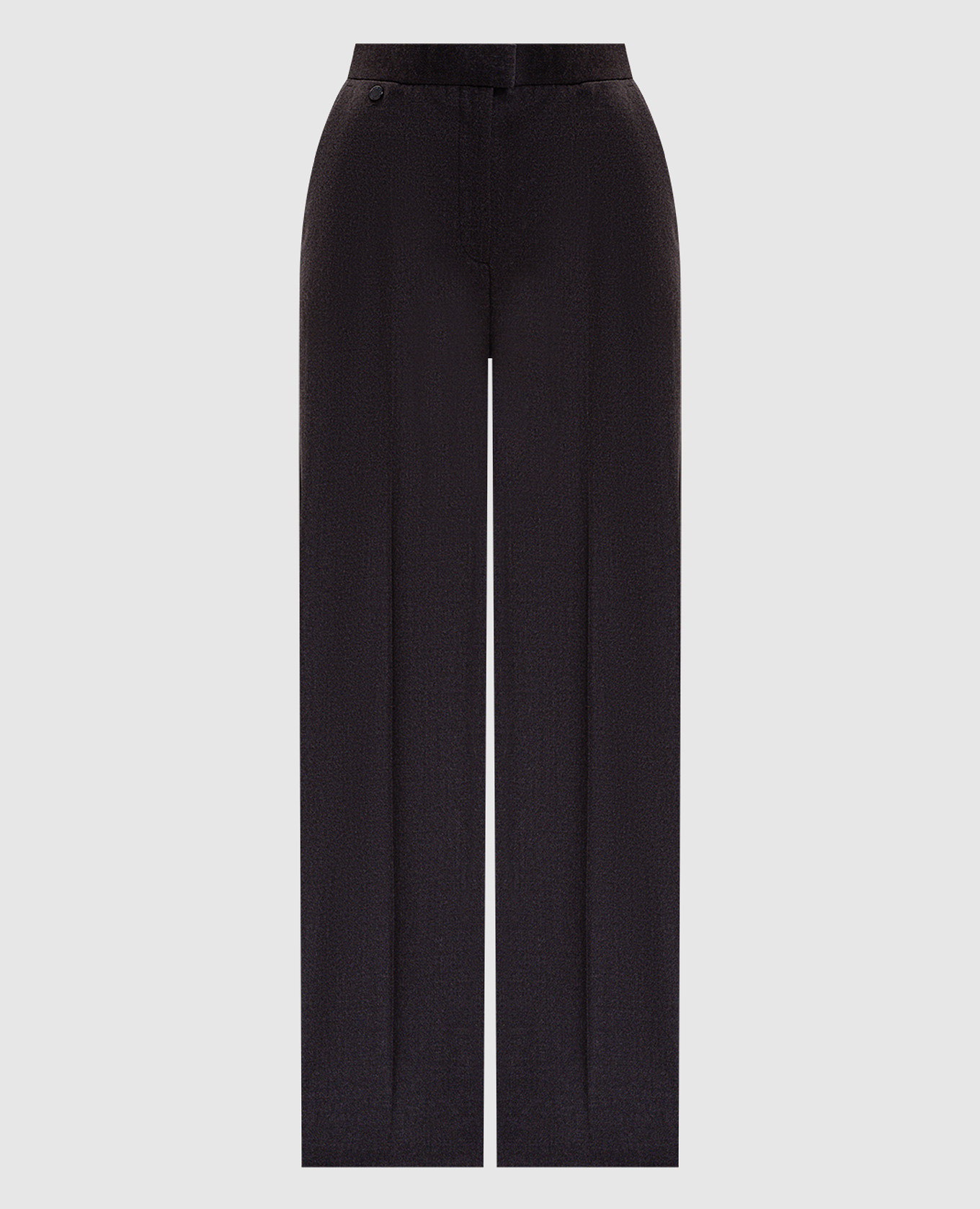 

Коричневые брюки из шерсти, Коричневый, Прямые брюки