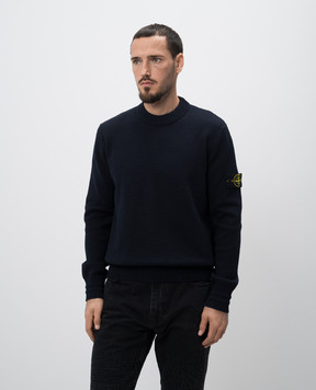 Stone Island Синій светр з патчем логотипа 8115506A2