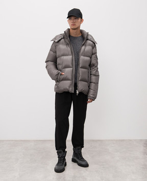 Moncler Сірий меланжевий джемпер з вовни та кашеміру K20919C00012M3550