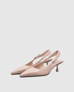 Jimmy Choo Бежевые кожаные слингбеки Amel 50 AMEL50NAP