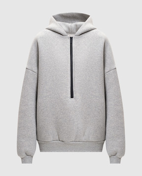 Fear of God Серые утепленные худи на молнии с логотипом FG25FW12123FLC