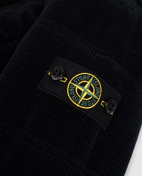 Stone Island Дитяча синя вельветова куртка з патчем логотипа K2S164100012S01991012