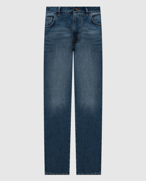 ISAIA Синие джинсы с эффектом потертости PND002DJ125