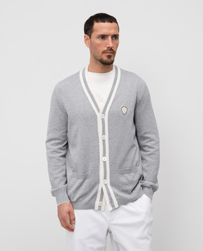 Brunello Cucinelli Серый кардиган с нашивкой логотипа логотип. M29203606F
