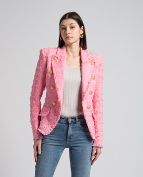 Balmain Рожевий твідовий жакет CF0SM350CE90