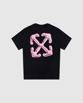 Off-White Детская чёрная футболка Вalloon Аrrow OGAA001S25JER00B