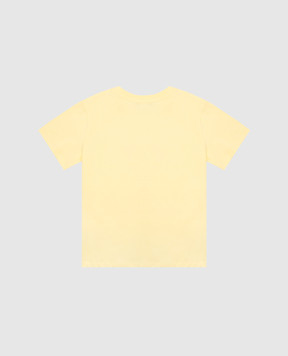 Balmain Детская желтая футболка с брендовым принтом BW8R01Z00571214