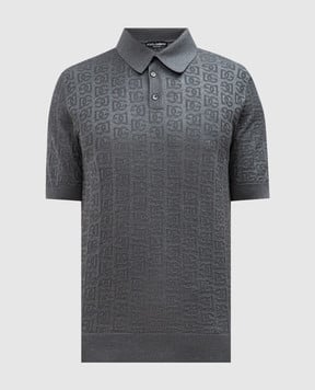 Dolce&Gabbana Сіре поло із шовку в тканий візерунок GXZ15TJBSKE