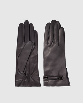 Sermoneta Gloves Сірі шкіряні рукавички B17