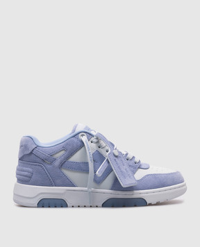 Off-White Блакитні шкіряні кросівки Out Of Office OWIA259S25LEA006