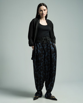 Jil Sander Синие брюки в анималистичный принт J01KA0139JTN347