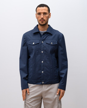 Brunello Cucinelli Синяя куртка из шерсти в стиле рубашки MM4506413