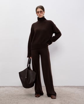 Allude Коричневые брюки из шерсти и кашемира 25517706