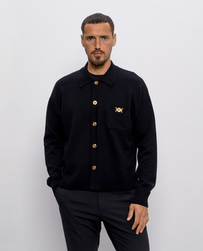 Versace Чорний кардиган Medusa Biggie з кашеміром 10202391A12912