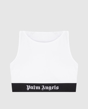 Palm Angels Белый топ с логотипом PWUE003C99FAB002