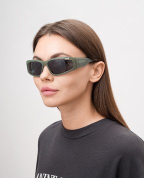 Off-White Зелені сонцезахисні окуляри з гравіюванням логотипа OERI118S24PLA001