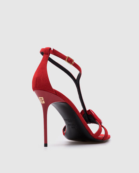 Balmain Червоні замшеві босоніжки Lips EN0UH127LCMK
