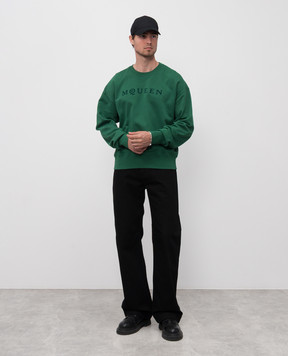 Alexander McQueen Зелений світшот з логотипом 839216QTADU